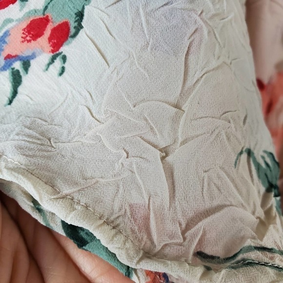 Lucky Brand Women Gauzy Peplum Babydoll Floral Boho Cut Out Size Small - Picture 5 of 10